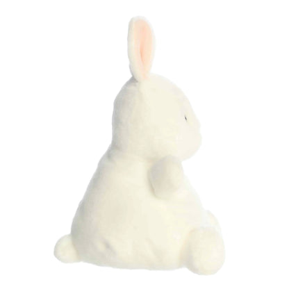 Side view of Aurora Palm Pals Cottontail Bunny, an 8-inch white rabbit plush.