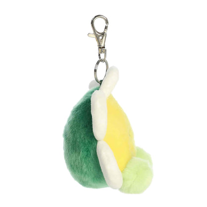 Aurora Palm Pals plush clip-on featuring Deon the Daisy, a smiling flower with white petals, a yellow center, and green leaves.