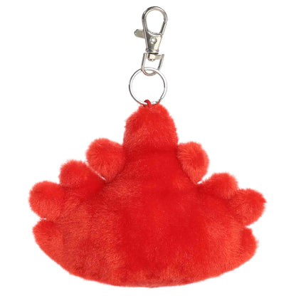Aurora Palm Pals Fall Maple Leaf plush clip-on featuring deep red fur, embroidered rosy cheeks, stitched leaf patterns, and a silver swivel clip.