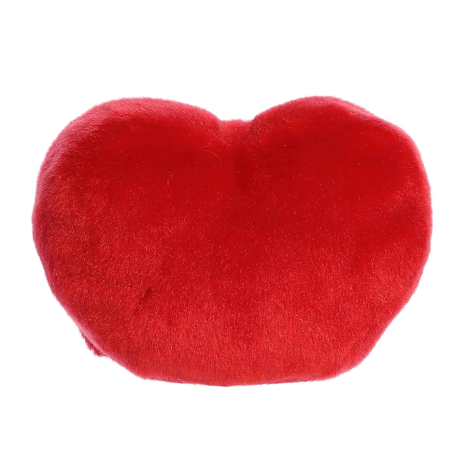 Back view of Aurora Palm Pals Kimi Kisses Heart, a small 5-inch red plush. 