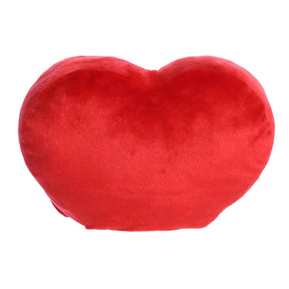 Back view of Aurora Party-Sized Palm Pals Kimi Kisses Heart, a large 13-inch red plush heart