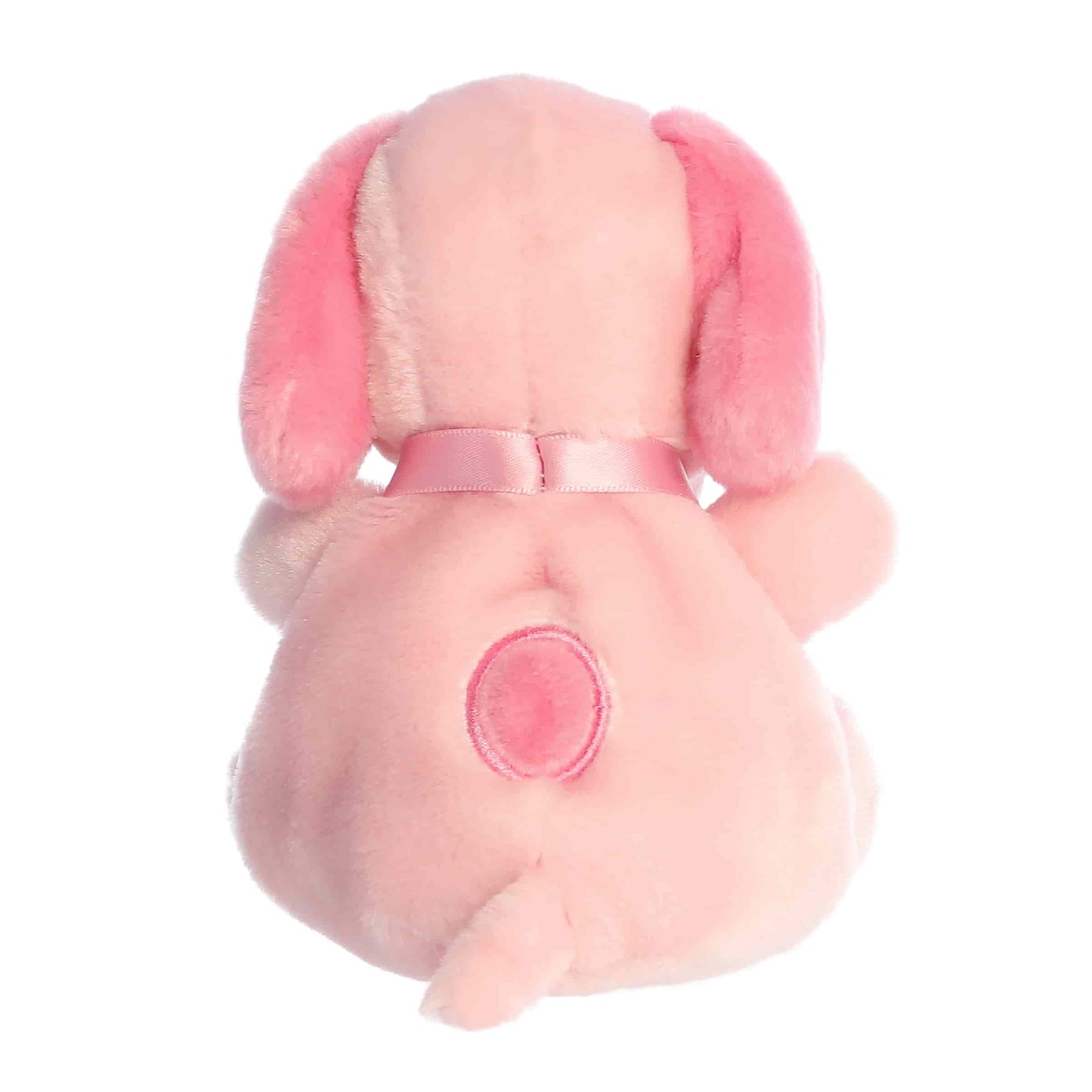 Back view of Aurora Palm Pals Peanuts Snoopy Pink, a small beagle plush.