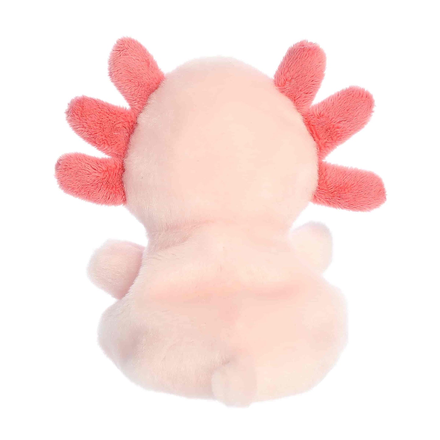 Aurora Palm Pals Precious Moments plush featuring Lottie the pink axolotl with signature teardrop eyes.