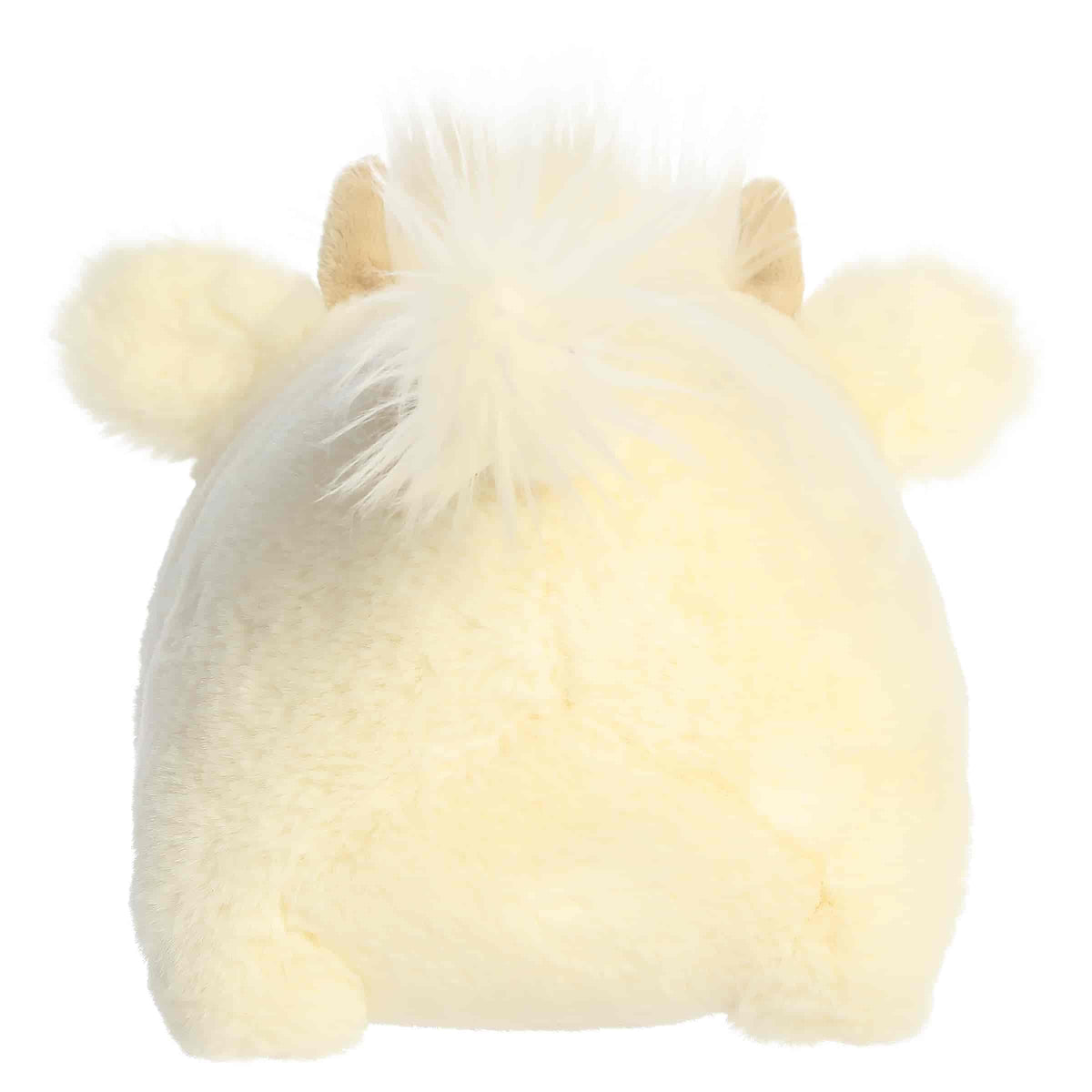 Aurora Spudsters Holly Highland Cow cream plush stuffed toy with festive plaid horns and ears.