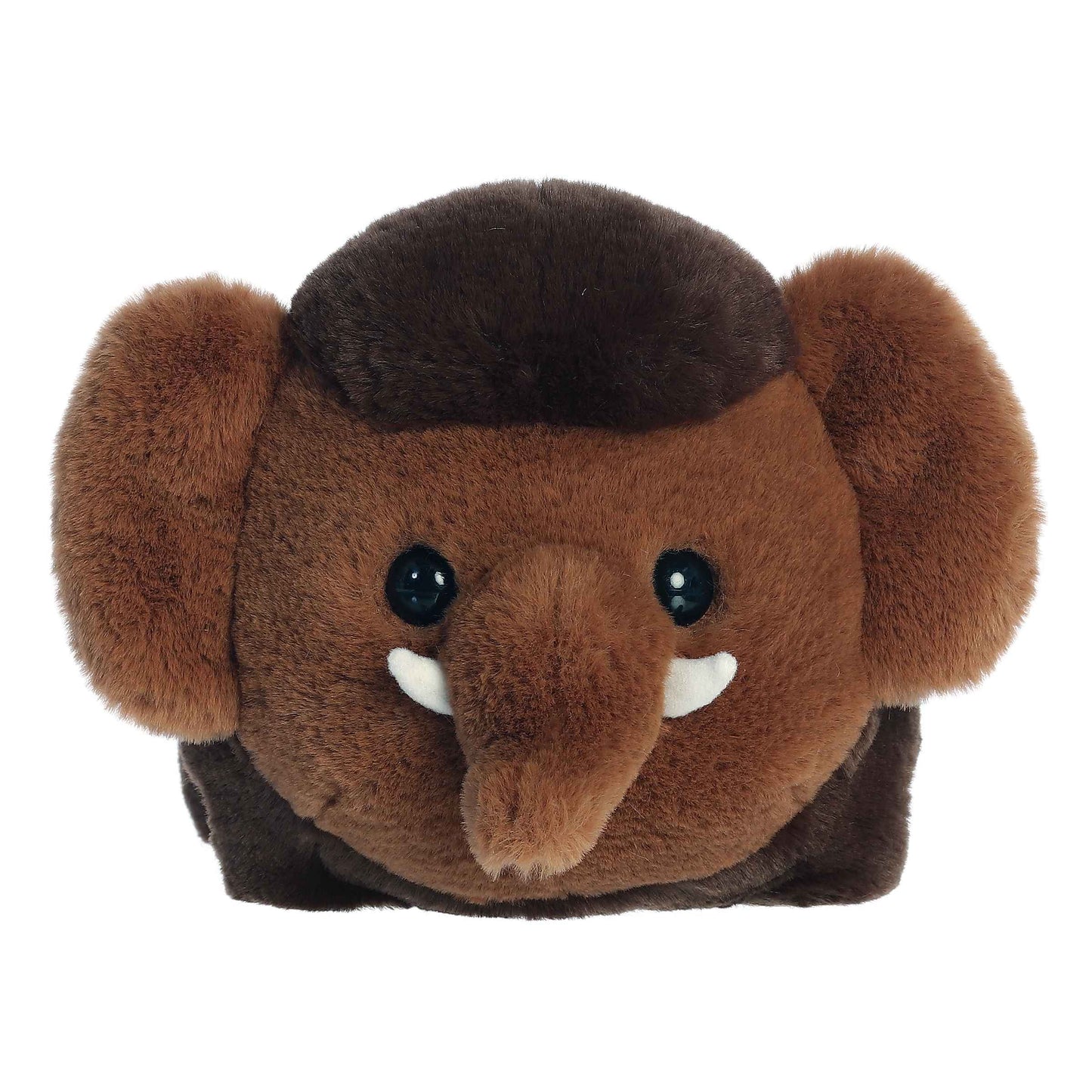 Aurora Spudsters Mumford Wooly Mammoth 10″ plush toy with fuzzy brown fur and soft tusks - face