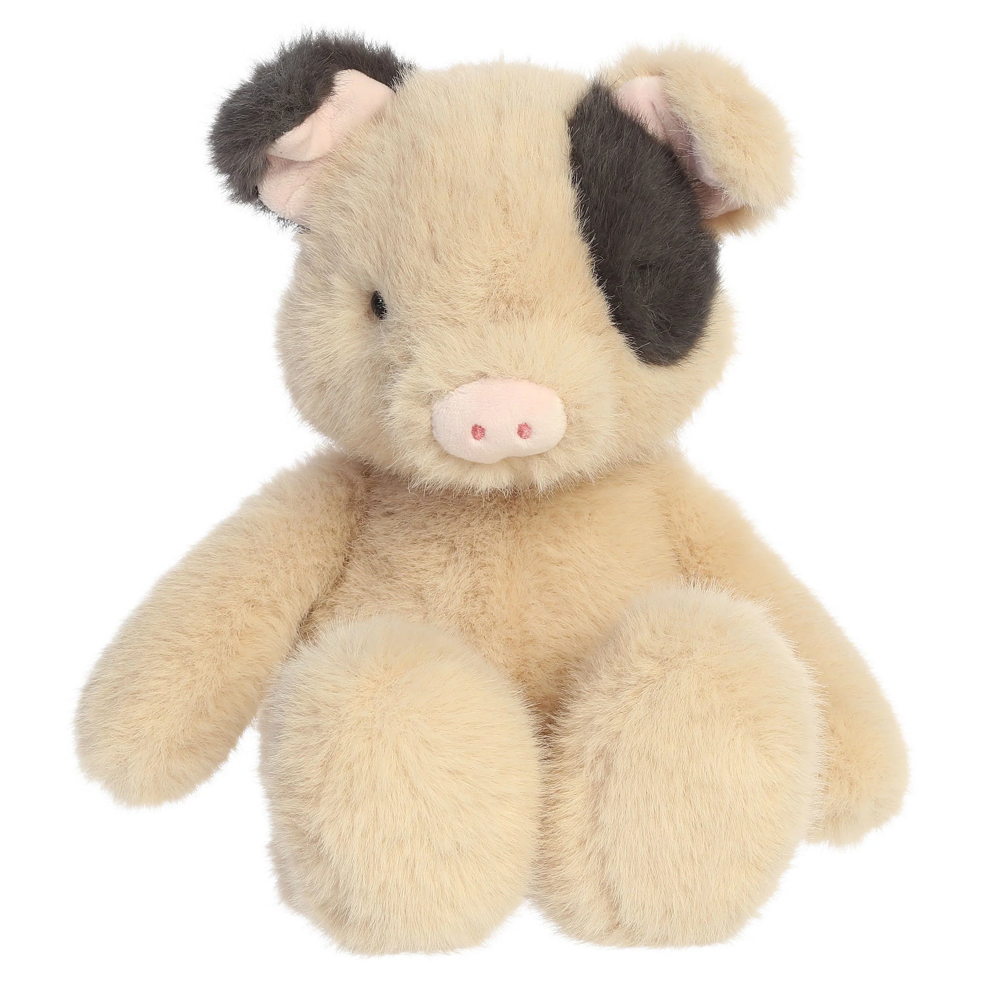 Aurora The Thicket Tales 11.5-inch Poppy Pig plush toy featuring soft beige fur, dark spots, and delicate pink ears.