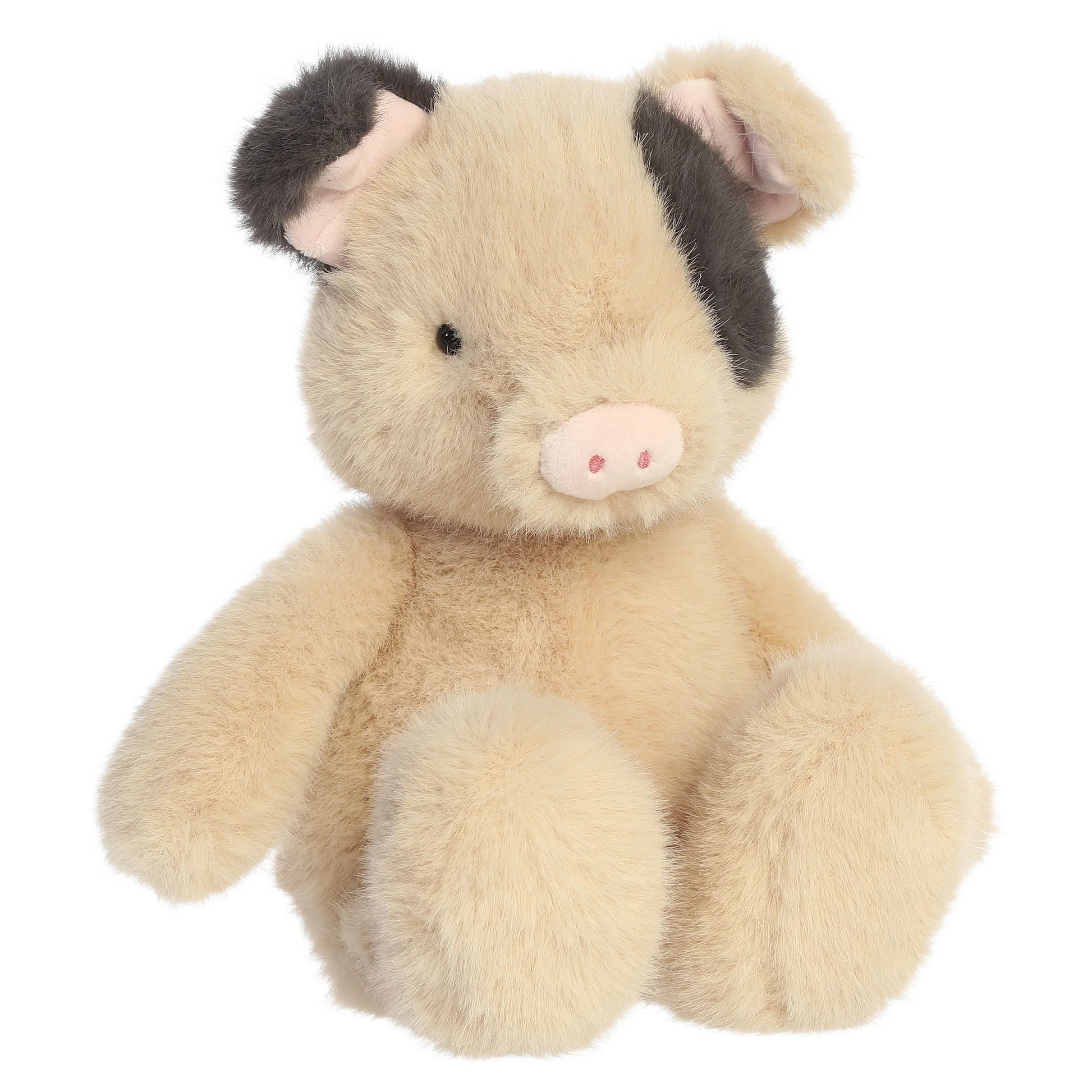 Aurora The Thicket Tales 11.5-inch Poppy Pig plush toy featuring soft beige fur, dark spots, and delicate pink ears.