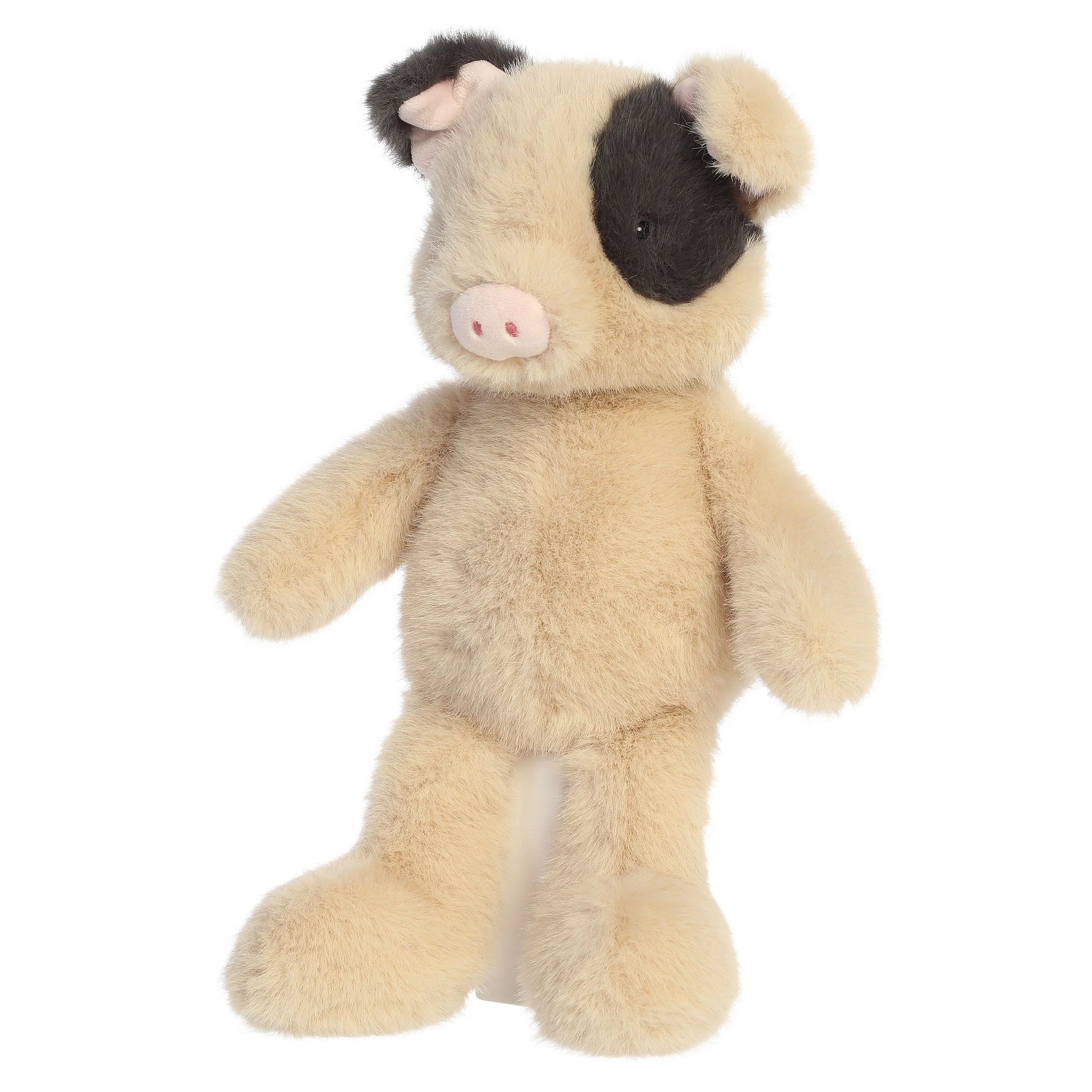 Aurora The Thicket Tales 11.5-inch Poppy Pig plush toy featuring soft beige fur, dark spots, and delicate pink ears.