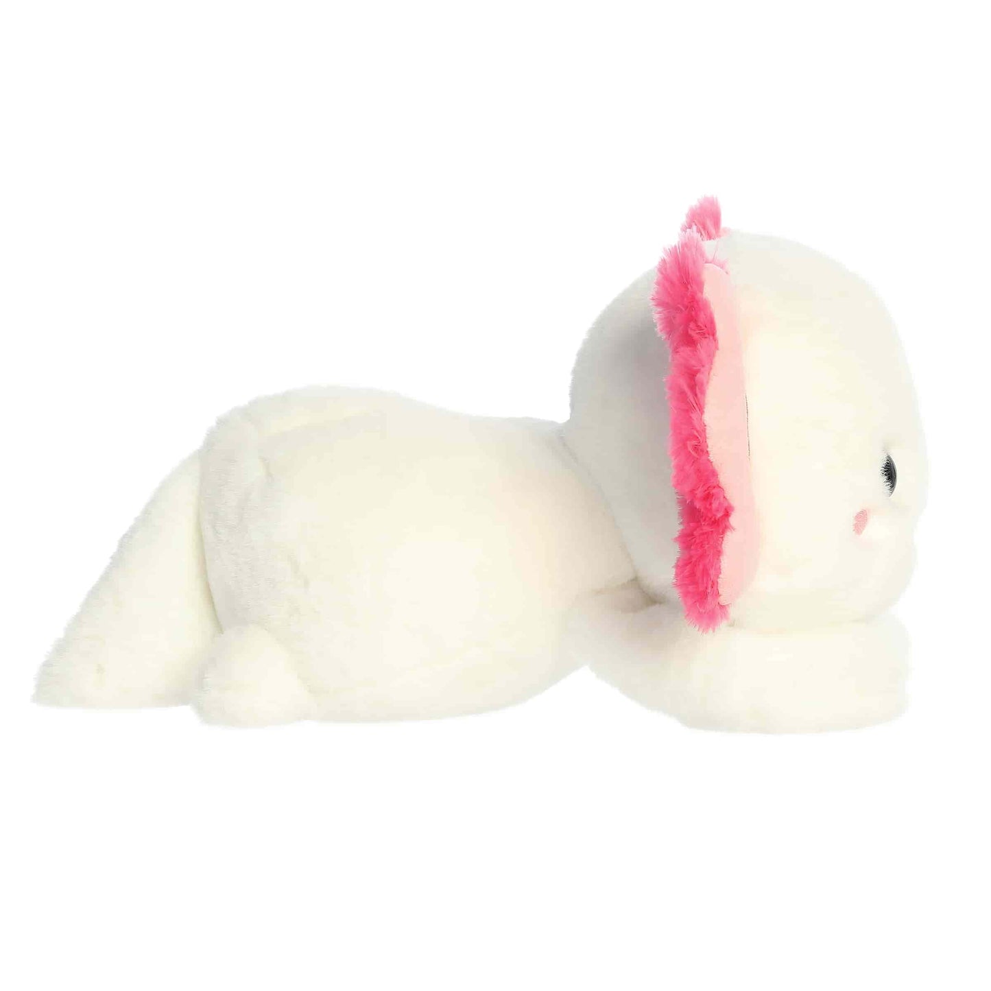 Side view of Aurora Too Cute Anna Axolotl plush