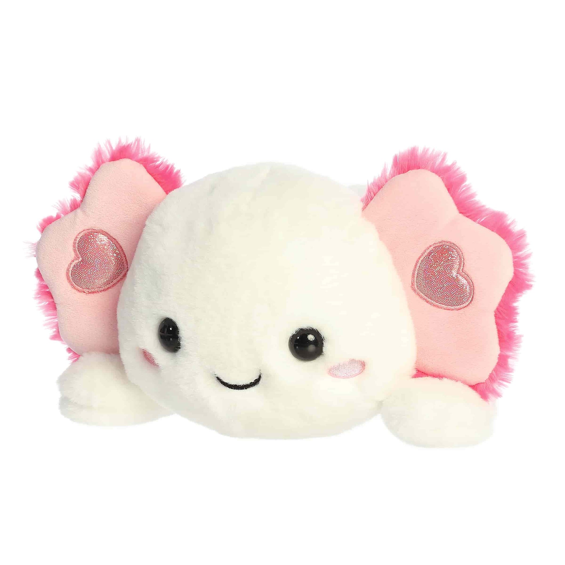 Angled view of Aurora Too Cute Anna Axolotl plush