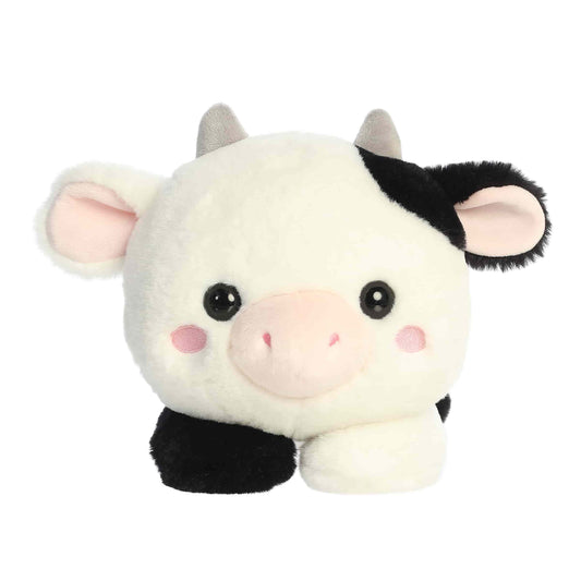 Front view of Aurora Too Cute Cayce Cow 9-inch plush soft toy