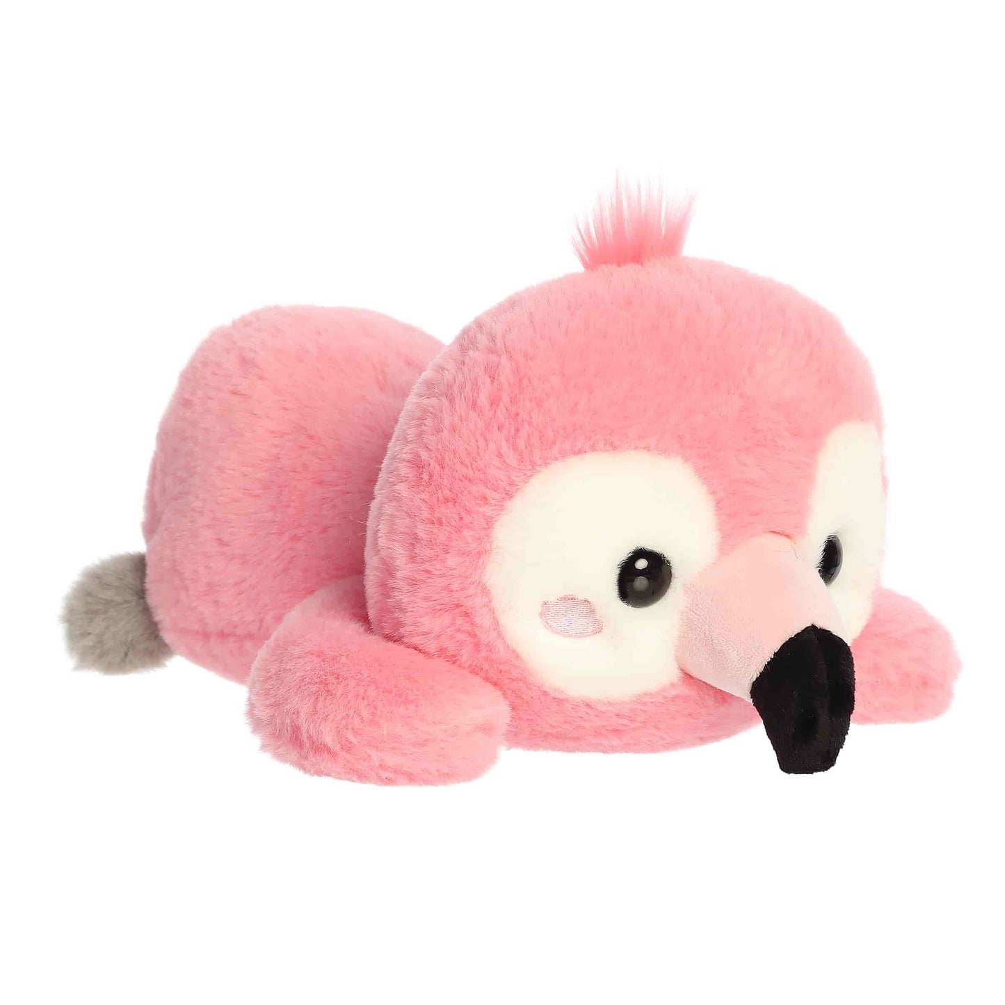 Angled view of Aurora Too Cute Flori Flamingo 11.5-inch plush