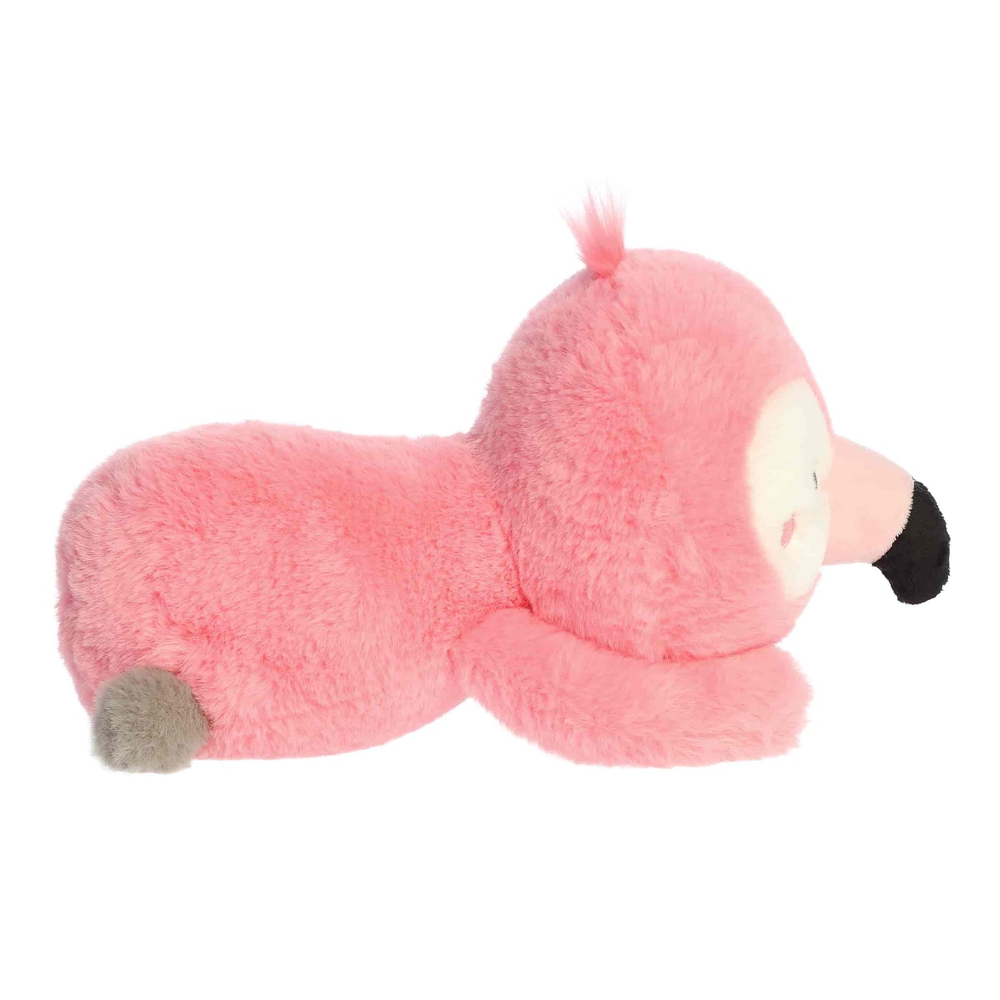 Side view of Aurora Too Cute Flori Flamingo 11.5-inch plush