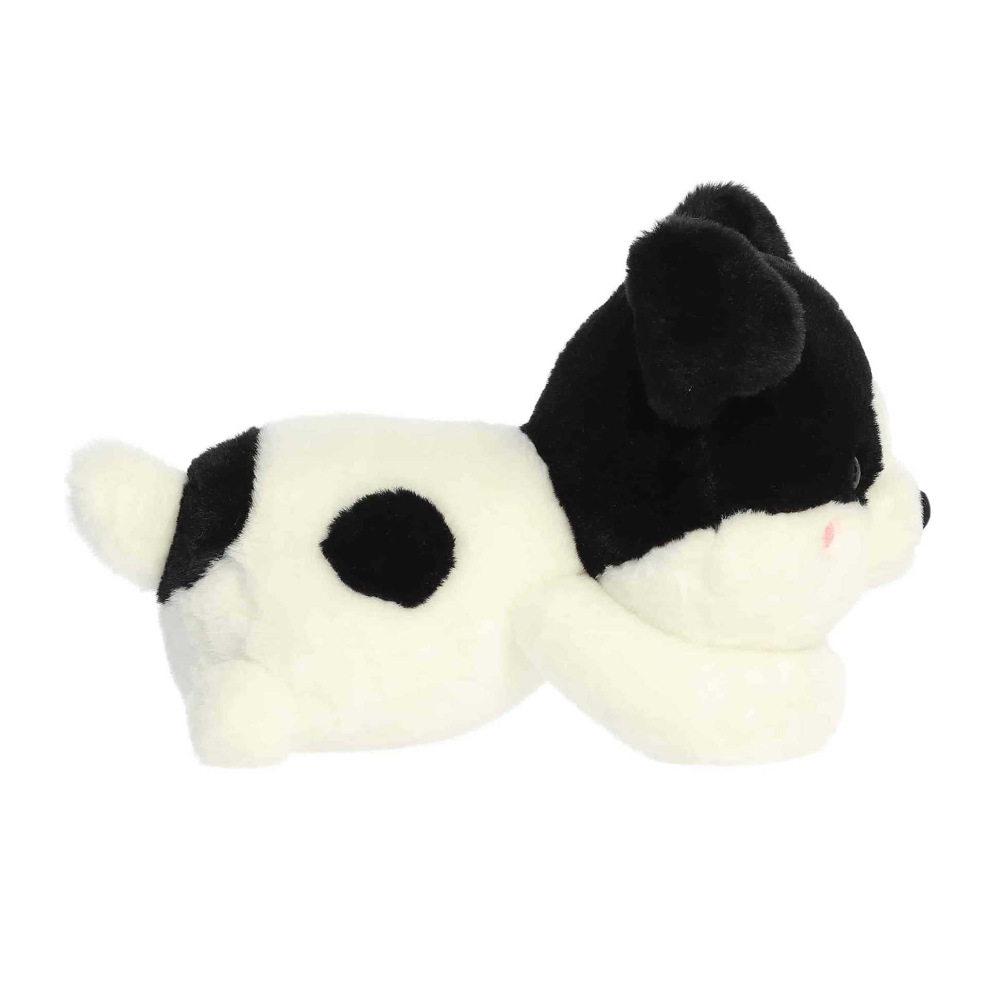 Side view of Aurora Too Cute Snorkels Puppy 10.5-inch plush