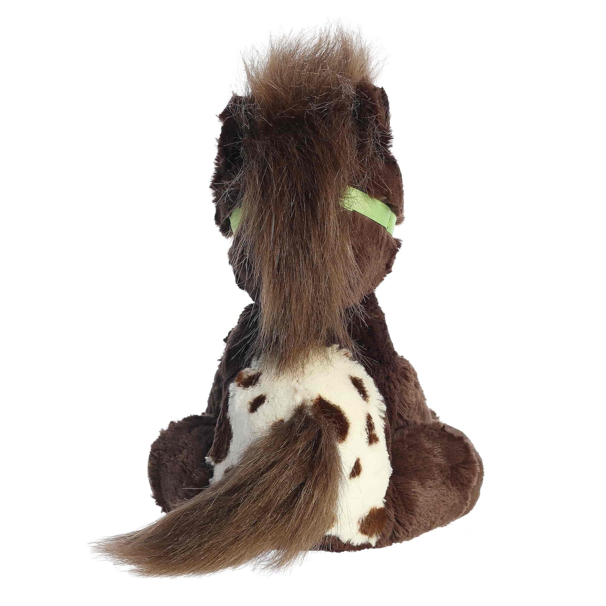 Aurora World Breyer Bridle Buddies Blanket Appaloosa 9-Inch plush featuring brown coat, spotted pattern, and green halter.