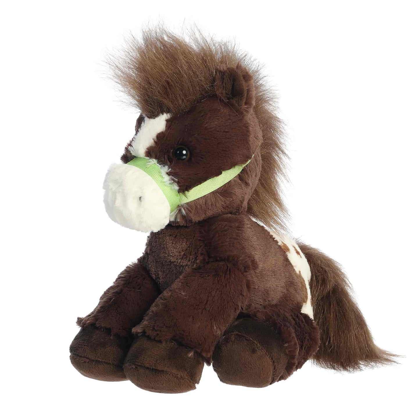 Aurora World Breyer Bridle Buddies Blanket Appaloosa 9-Inch plush featuring brown coat, spotted pattern, and green halter.