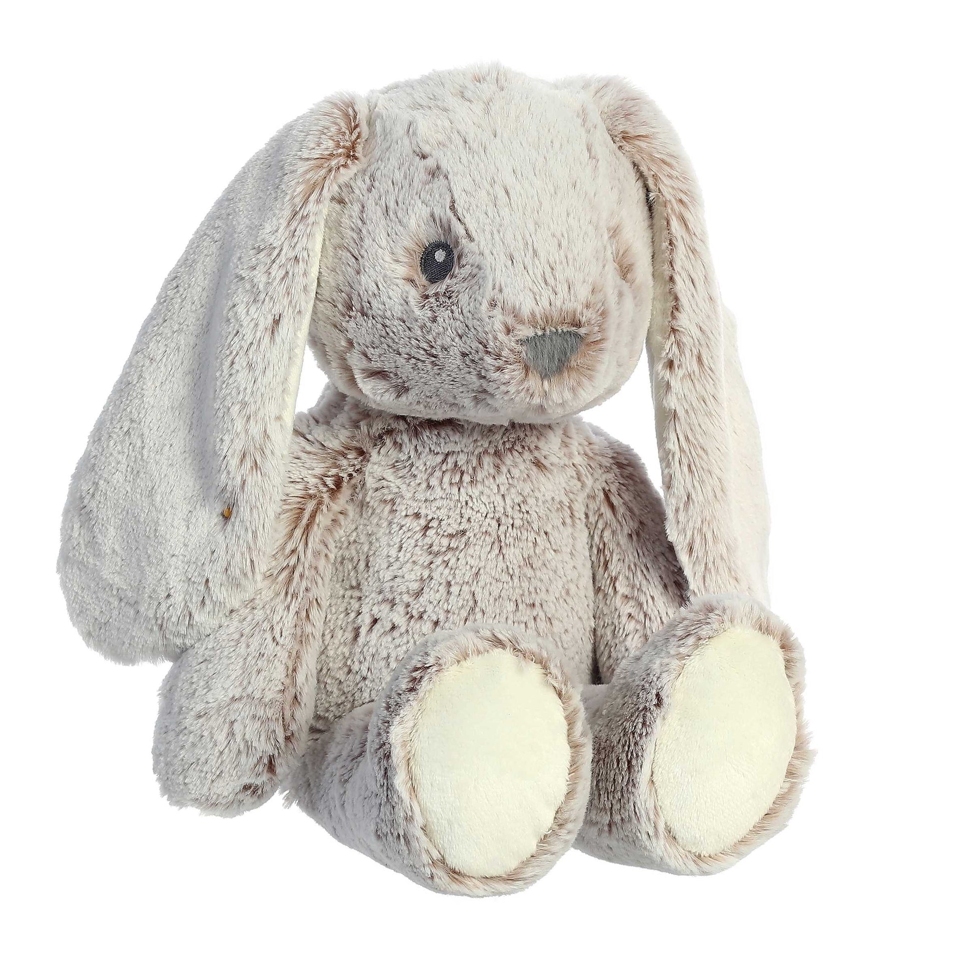 Aurora World Ebba Cuddlers Bree Bunny 14-Inch plush featuring soft speckled fur, giant floppy ears, and embroidered facial details.