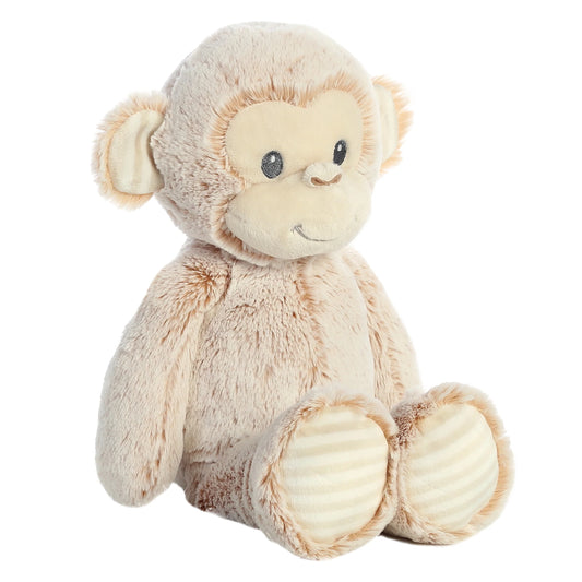 Aurora World Ebba Cuddlers Marlow Monkey 14-Inch plush featuring creamy beige fur, floppy arms, and two-toned ears.