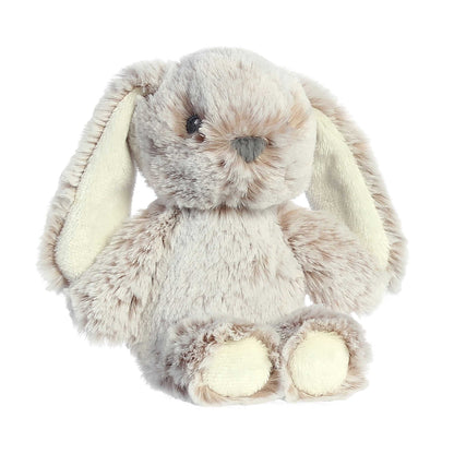 Aurora World Ebba Cuddlers Rattle Bree Bunny 6.5-Inch plush featuring soft speckled fur, long ears, and a built-in rattle.