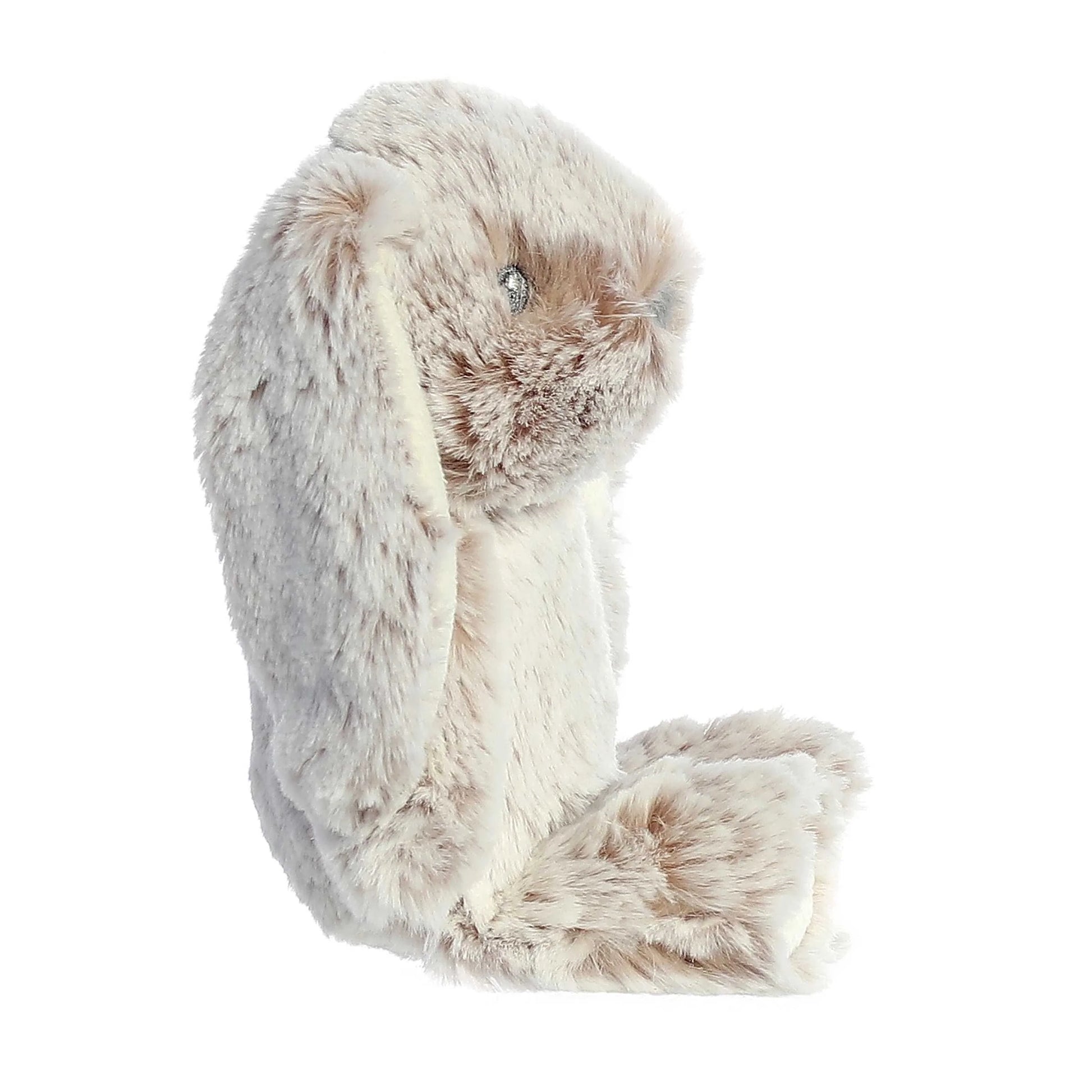 Aurora World Ebba Cuddlers Rattle Bree Bunny 6.5-Inch plush featuring soft speckled fur, long ears, and a built-in rattle.