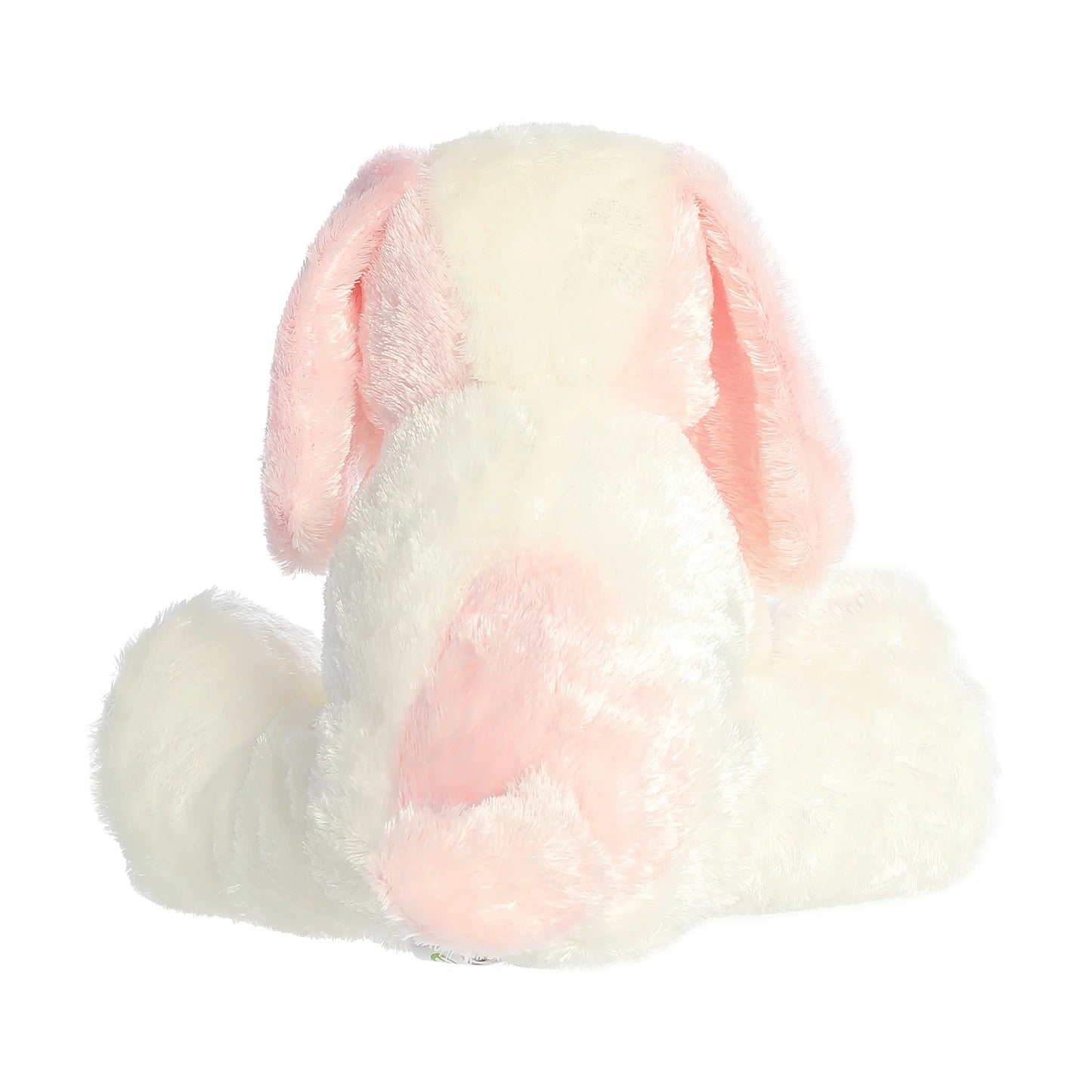 Aurora World Ebba Dafney Pink Puppy 9-Inch plush featuring buttery-soft pink and white fur, floppy ears, and safe embroidered eyes.