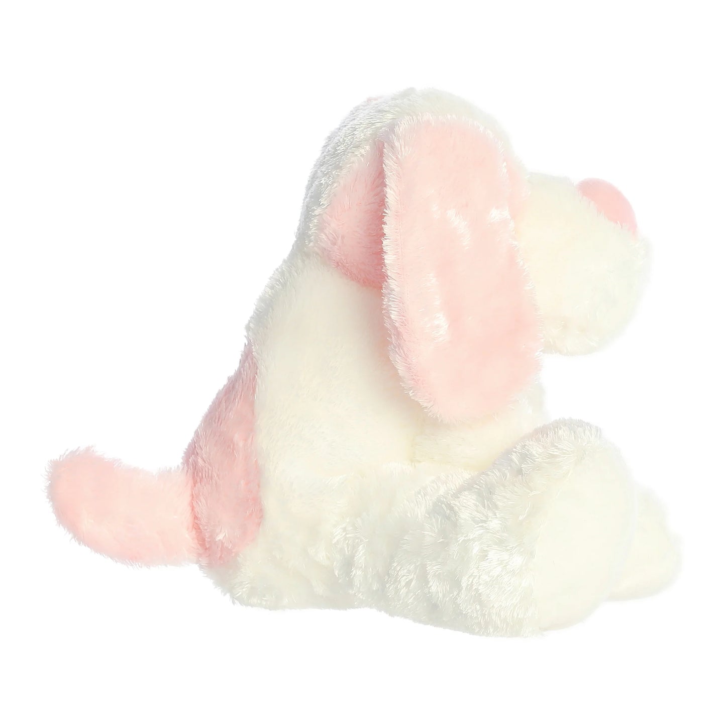 Aurora World Ebba Dafney Pink Puppy 9-Inch plush featuring buttery-soft pink and white fur, floppy ears, and safe embroidered eyes.
