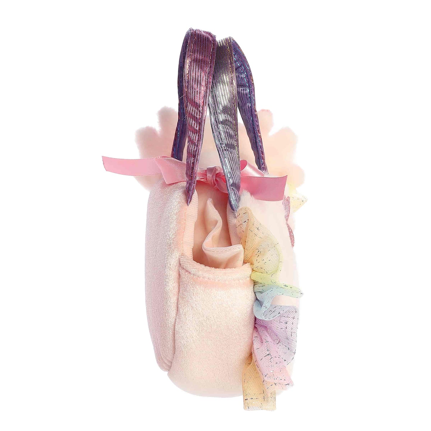 Aurora World Fancy Pals Fuzzy Face Rainbow Axolotl 8.5-Inch plush set featuring removable axolotl and rainbow carrier.