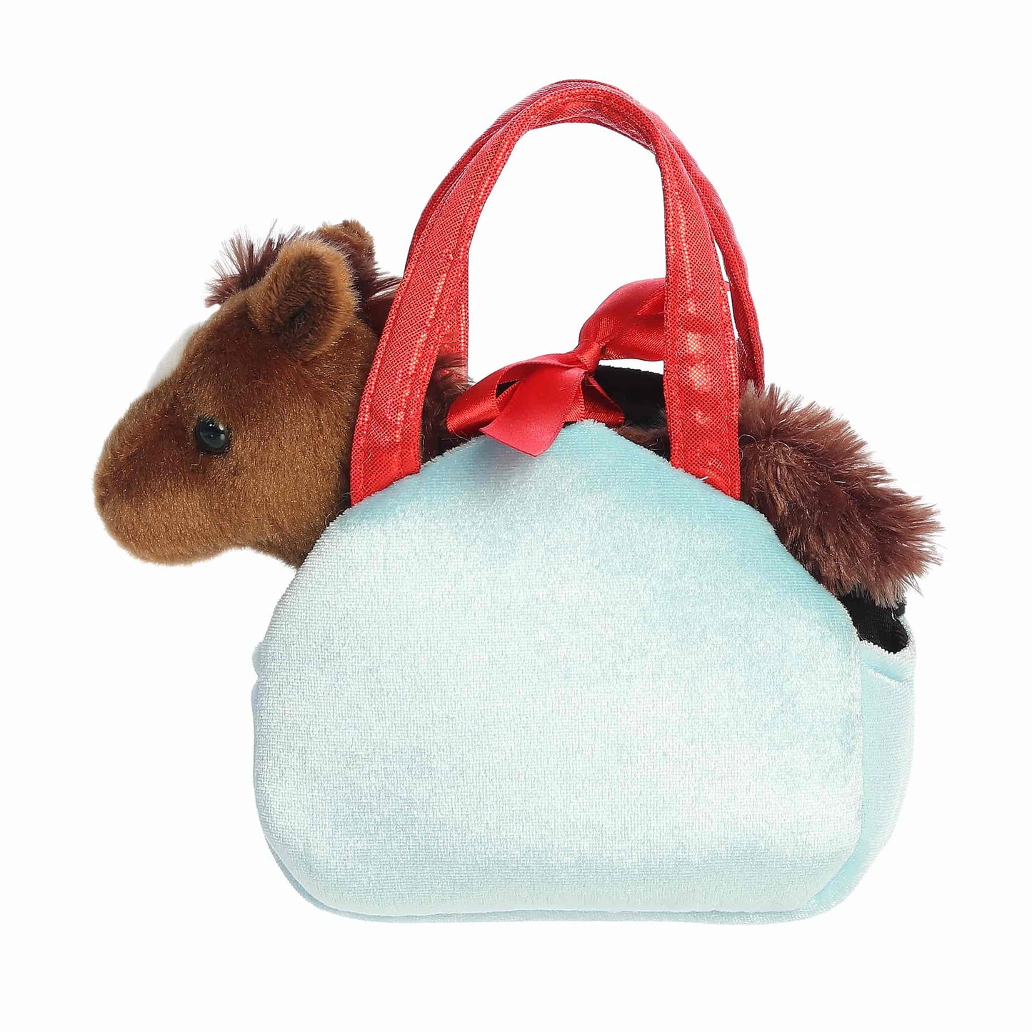 Aurora World Fancy Pals Peek-A-Boo Pony In Barn 8-Inch plush set featuring brown pony and soft barn carrier.