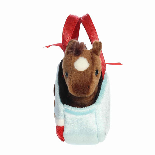 Aurora World Fancy Pals Peek-A-Boo Pony In Barn 8-Inch plush set featuring brown pony and soft barn carrier.