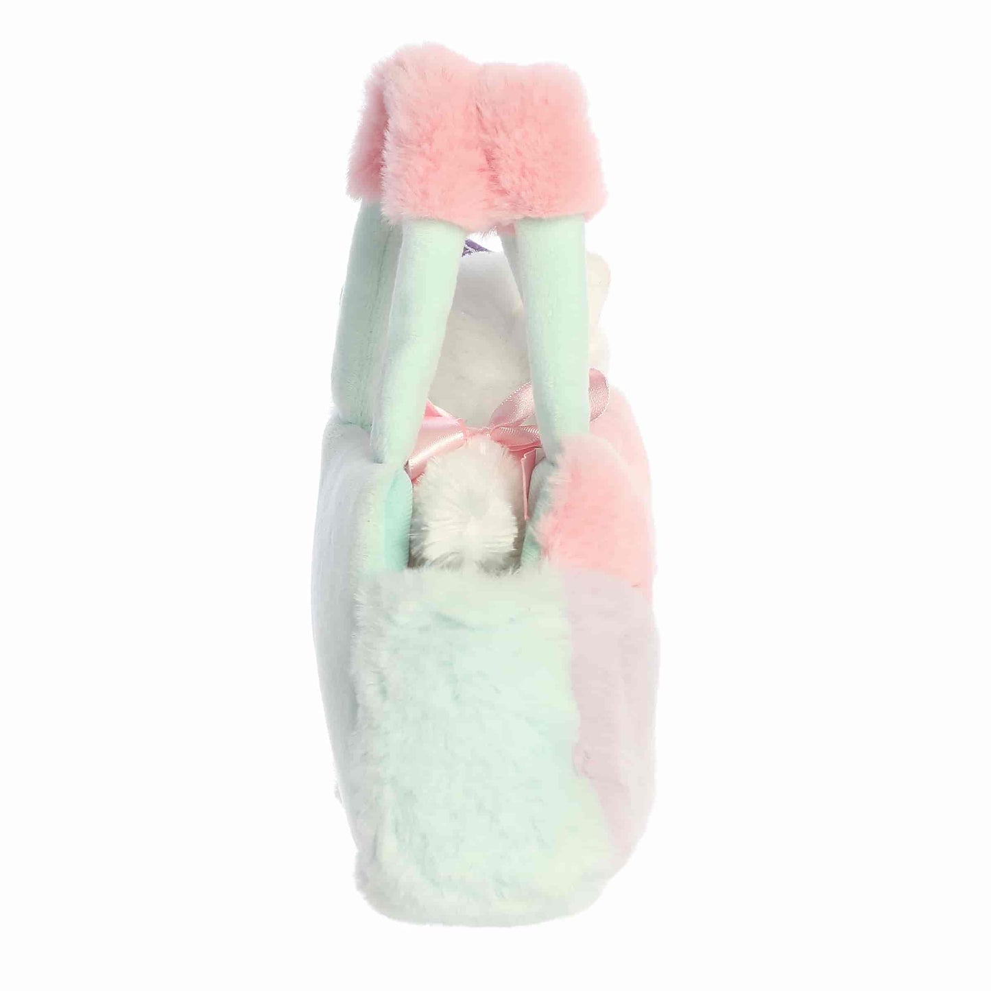 Aurora World Fancy Pals Princess Kitty 8-Inch plush set featuring white cat with crown and pastel color-block carrier.