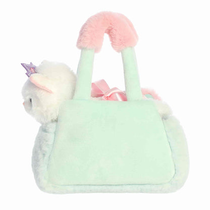 Aurora World Fancy Pals Princess Kitty 8-Inch plush set featuring white cat with crown and pastel color-block carrier.