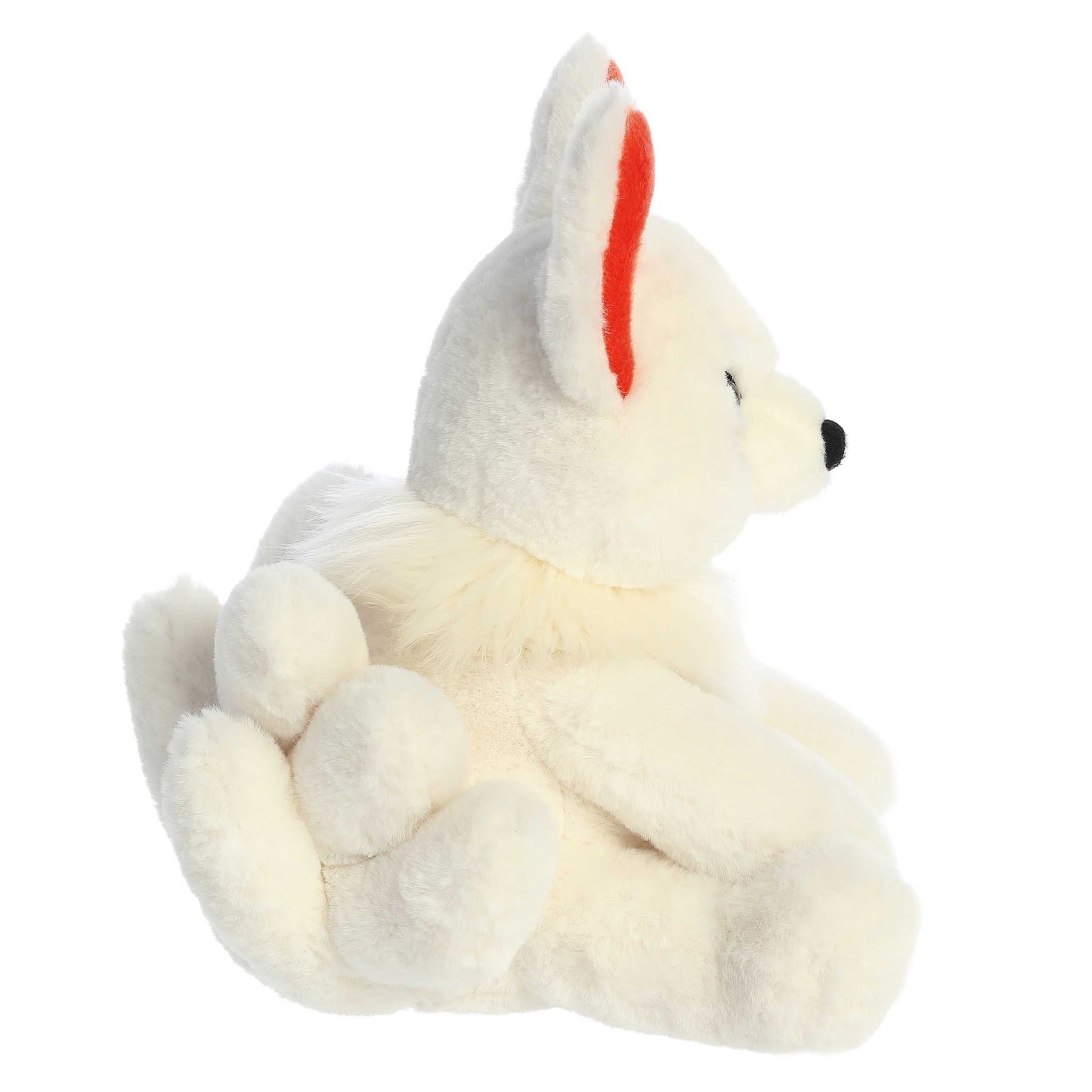 Aurora World Fantasy Kitsune 10.5-Inch plush featuring a white body, nine tails, and vibrant red accents.
