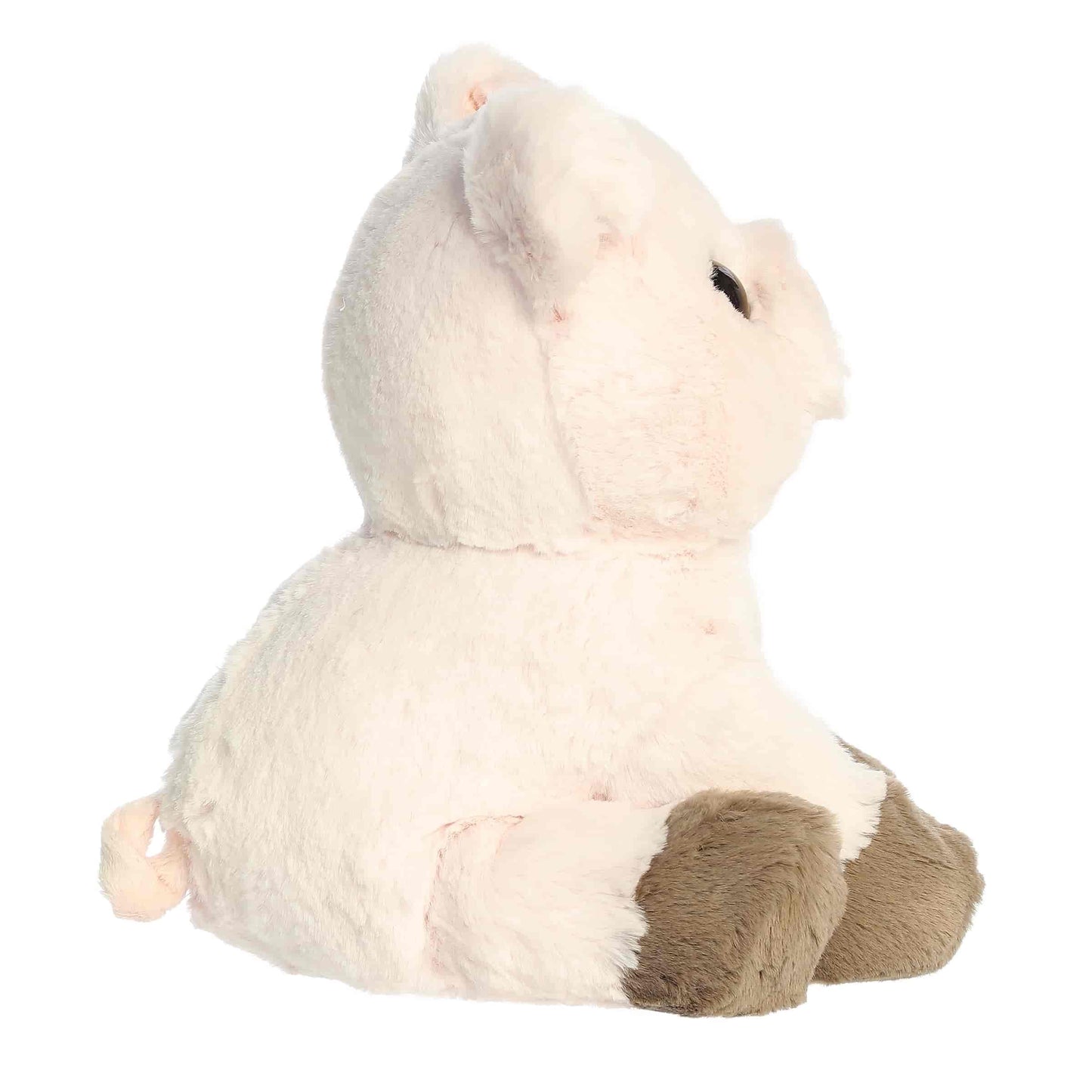Aurora World Little Dreamers Cosmo Pig 8-Inch plush featuring soft pink fur, brown hooves, and upward gaze.