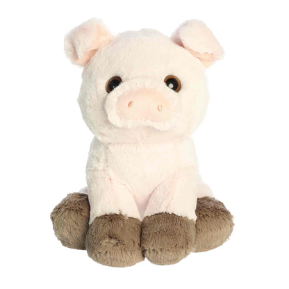 Aurora World Little Dreamers Cosmo Pig 8-Inch plush featuring soft pink fur, brown hooves, and upward gaze.