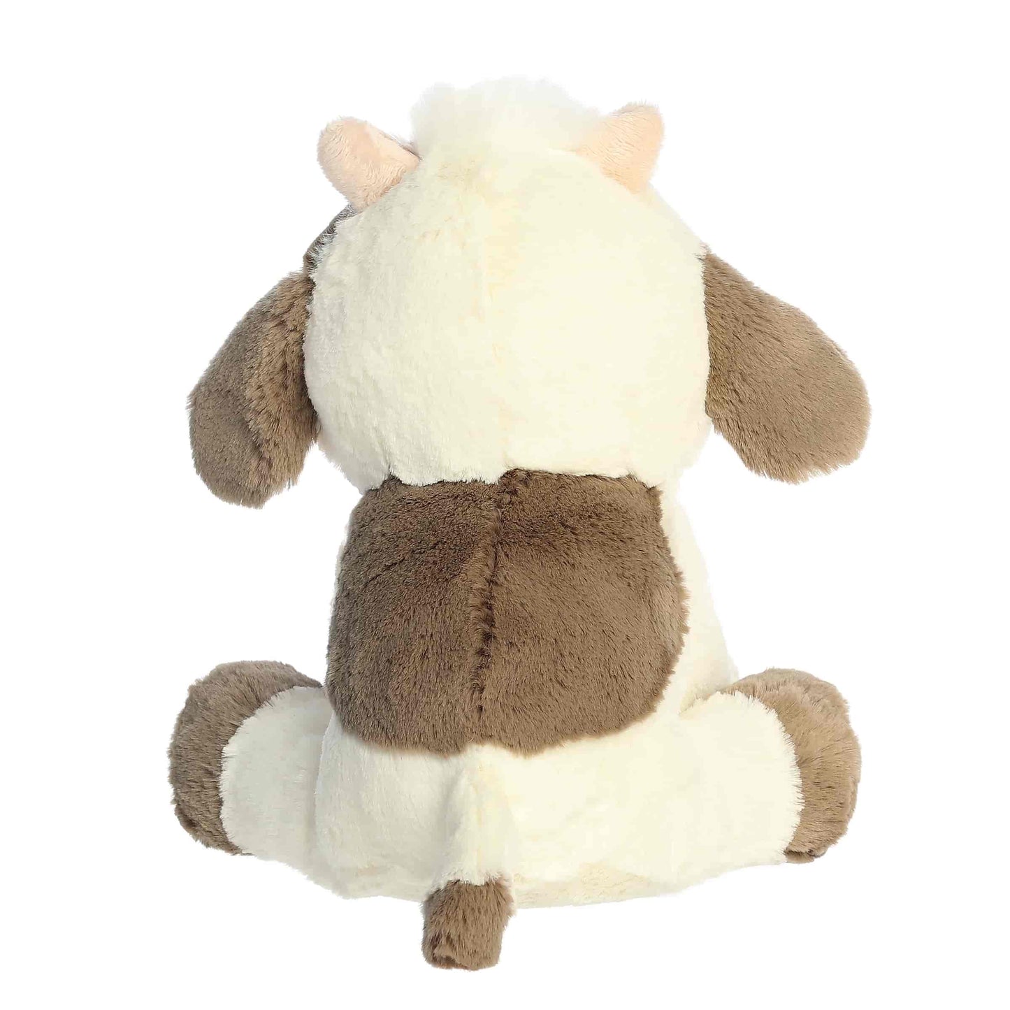 Aurora World Little Dreamers Moony Cow 8-Inch Plush featuring cream and brown fur and upward gaze.