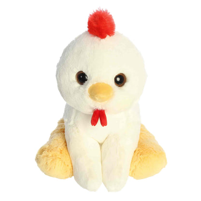 Aurora World Little Dreamers Nova Chicken 8-Inch plush featuring white fur, yellow wings, and upward gaze.