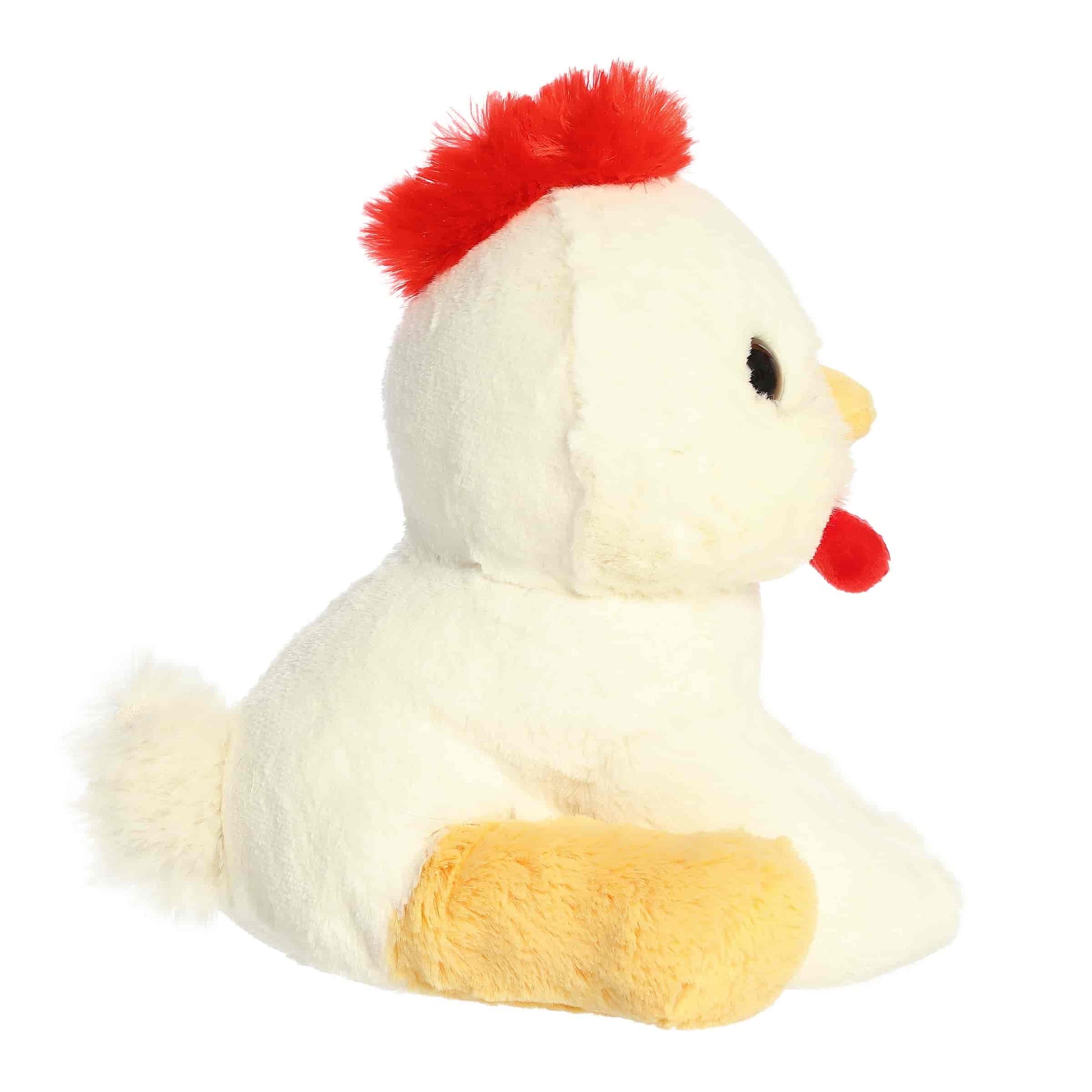 Aurora World Little Dreamers Nova Chicken 8-Inch plush featuring white fur, yellow wings, and upward gaze.