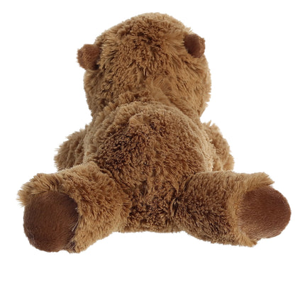 Aurora World Mini Flopsie Charlie Capybara 8-Inch plush featuring soft brown fur, a sweet face, and a relaxed belly-down resting pose.