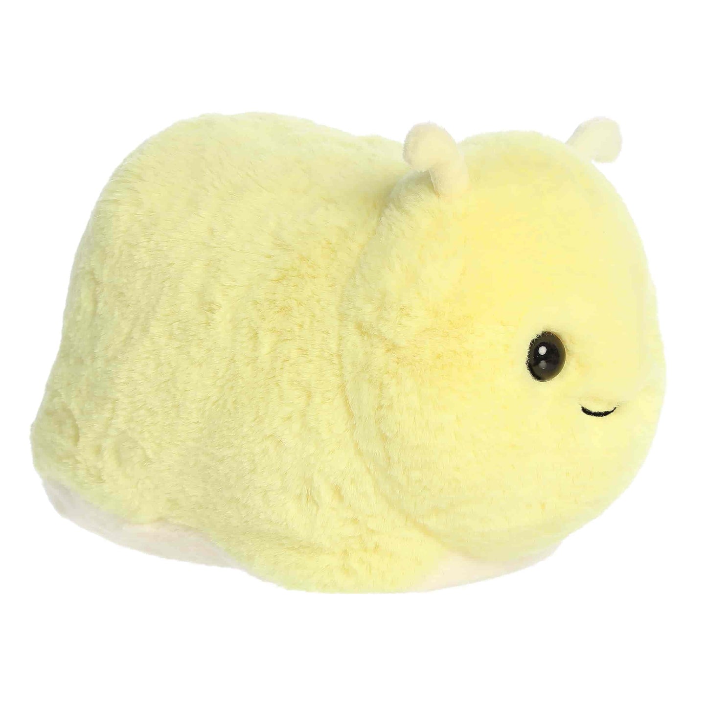 Aurora World Spudsters Bowie Banana Slug 10-Inch plush featuring bright yellow fur and round potato shape.
