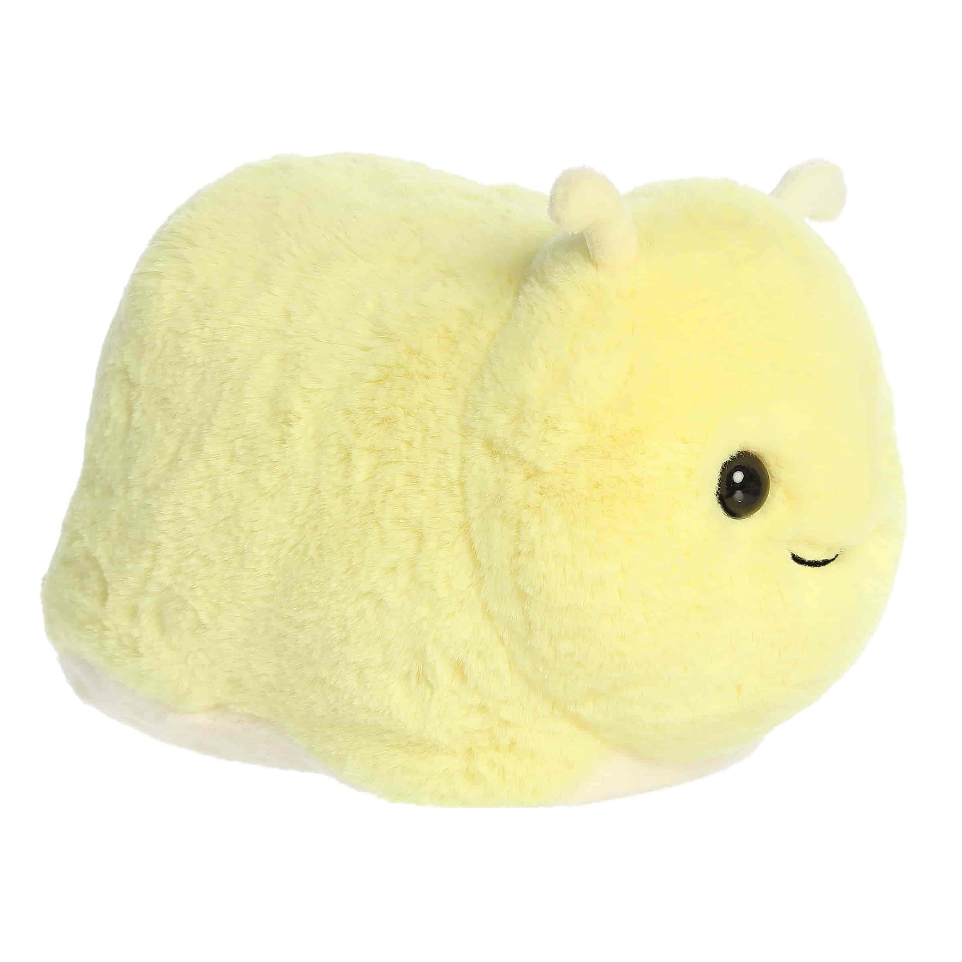 Aurora World Spudsters Bowie Banana Slug 10-Inch plush featuring bright yellow fur and round potato shape.