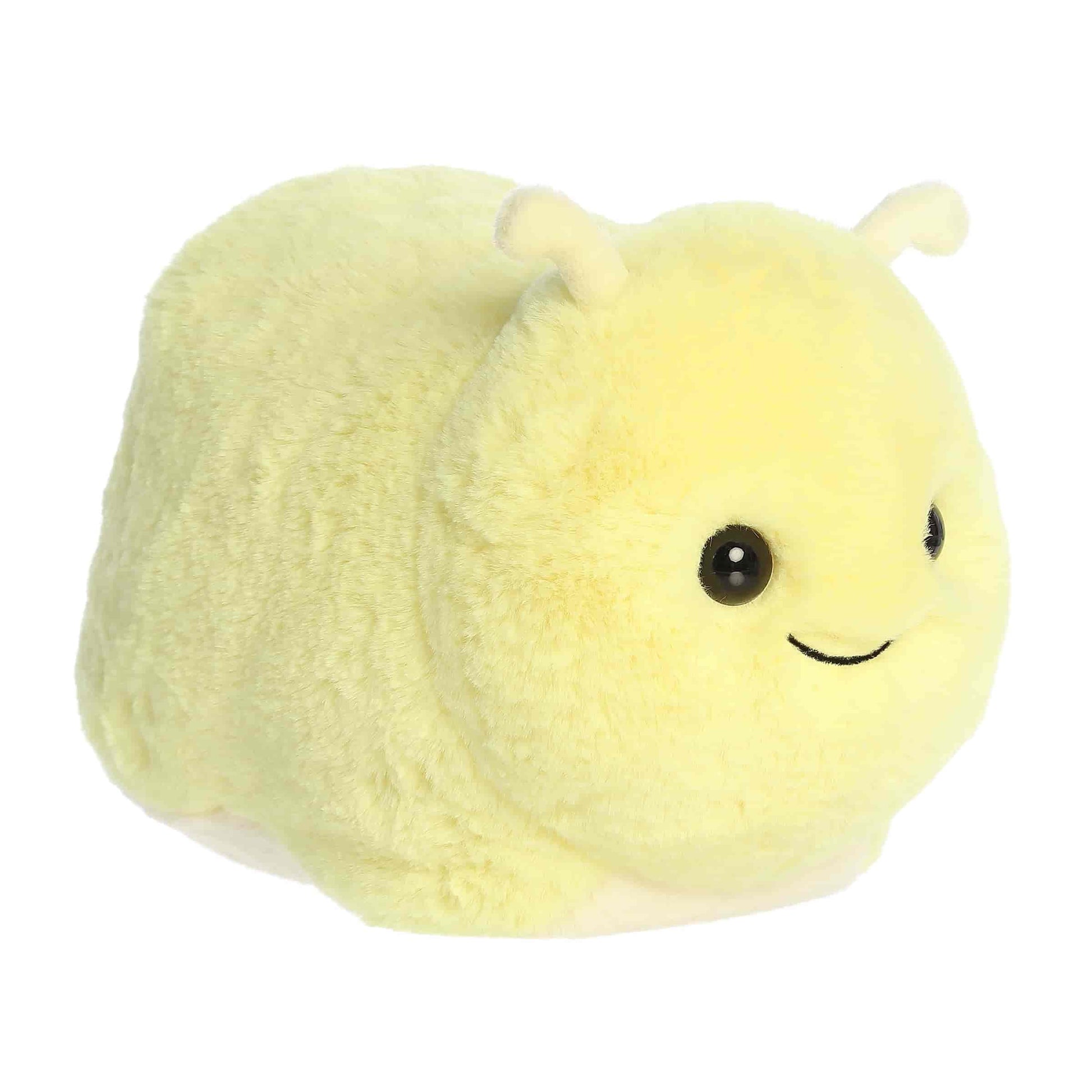 Aurora World Spudsters Bowie Banana Slug 10-Inch plush featuring bright yellow fur and round potato shape.