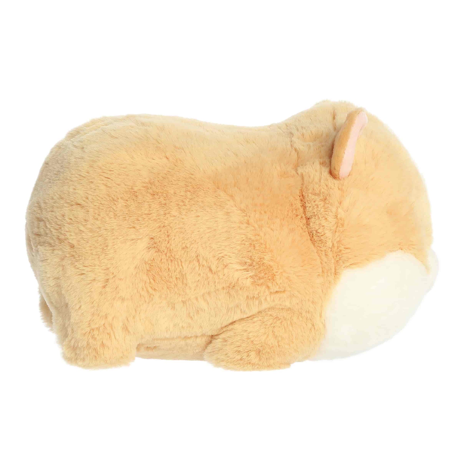 Aurora World Spudsters 10-inch Hickory Hamster plush, featuring a round potato-shaped golden-tan and white body, chubby cheeks, and a pink nose.