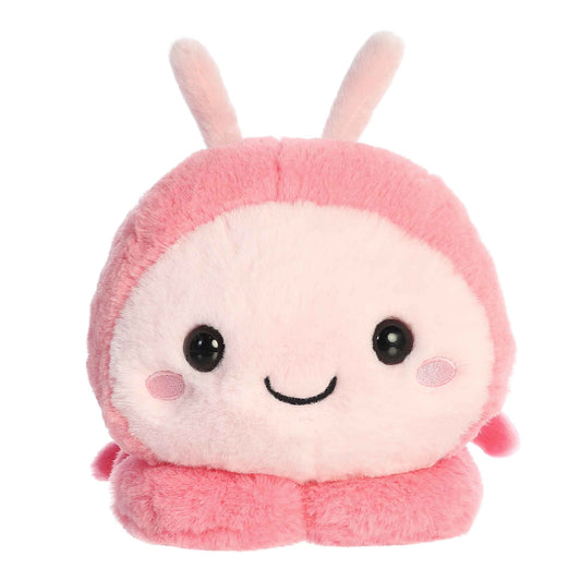 Aurora World Too Cute Shimmi Shrimp 9-Inch plush featuring a rosy pink body, light pink detailing, and a belly-down hugging pose.