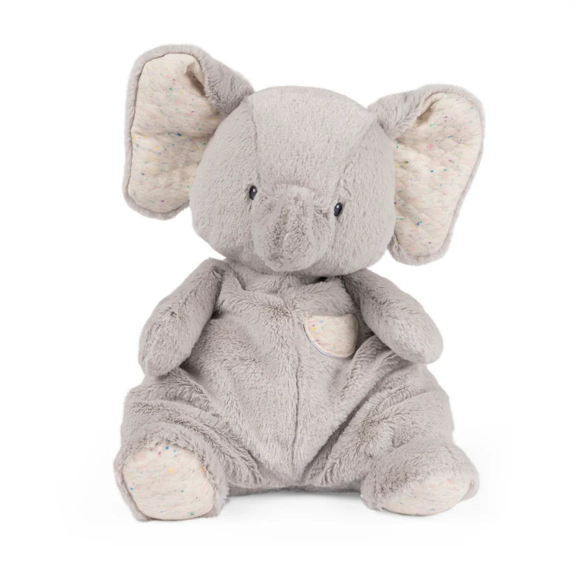 Baby GUND Oh So Snuggly Elephant 12.5-inch plush, a light ash grey elephant with quilted jersey accents.