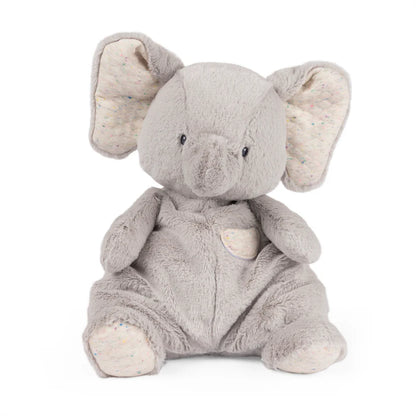 Baby GUND Oh So Snuggly Elephant 12.5-inch plush, a light ash grey elephant with quilted jersey accents.