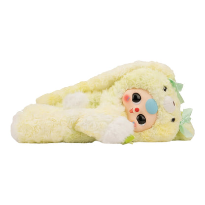 Baby Three 38cm Hugging Baby Backpack Plush Plush toy resembling a character with a light yellow body and colorful face on a white background