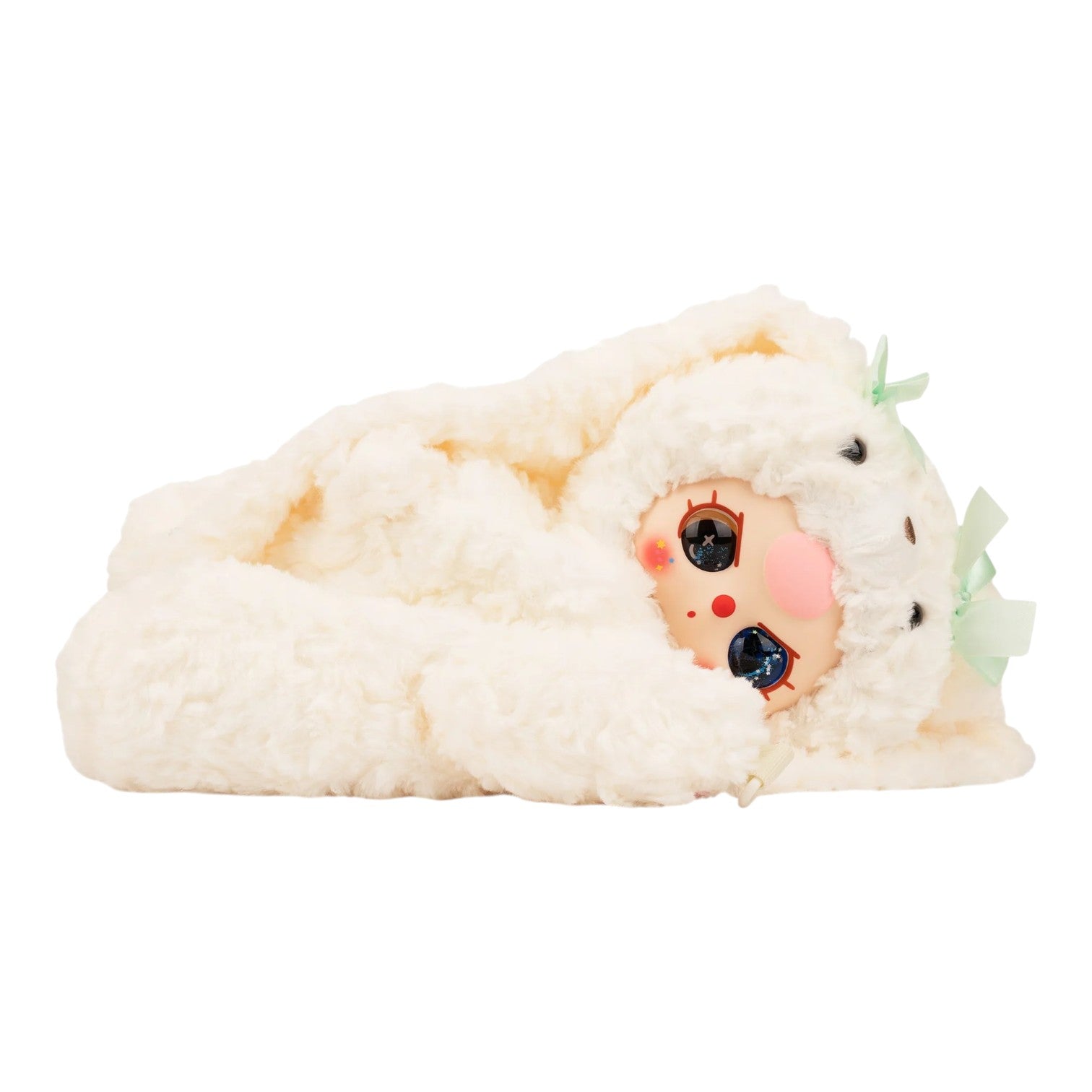 Baby Three 38cm Hugging Baby Backpack Plush white bunny with bows