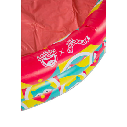 Inflatable pool with colorful design and visible branding on a white background