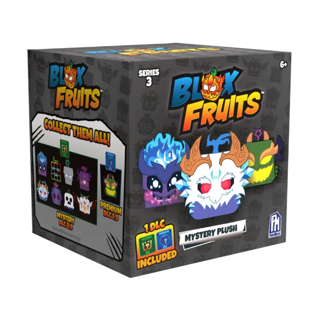 Box of Blox Fruits with character designs on a white background