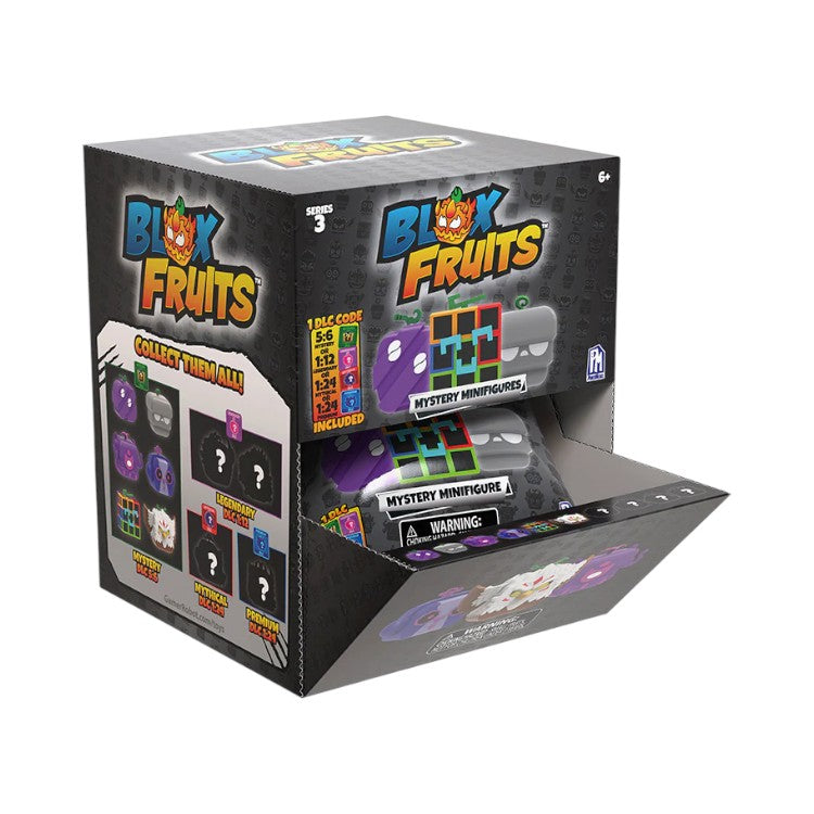 Box of Blox Fruits toy series with colorful graphics and text.